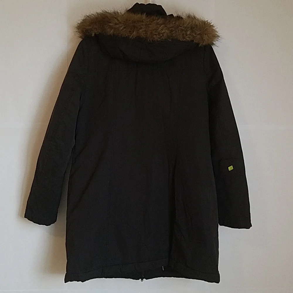 Soia & Kyo Dark Graphite Grey Insulated Parka with Hood Water Repellent Medium - Picture 4 of 13